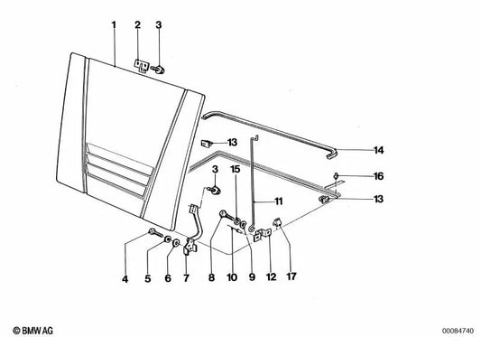 Right Hood Hinge OEM 41612165980 for BMW M1 E26. Genuine BMW.