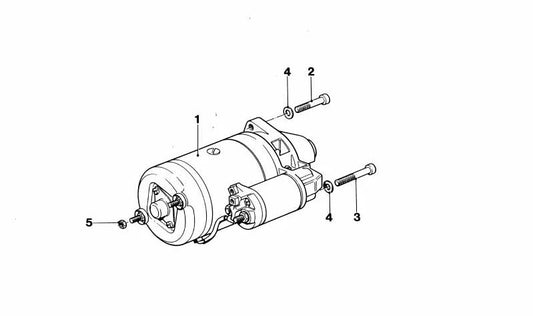 Starter Motor OEM 12412445056 for BMW (Compatible models: E36, E34, E39, E38, E31, Z3). Original BMW.