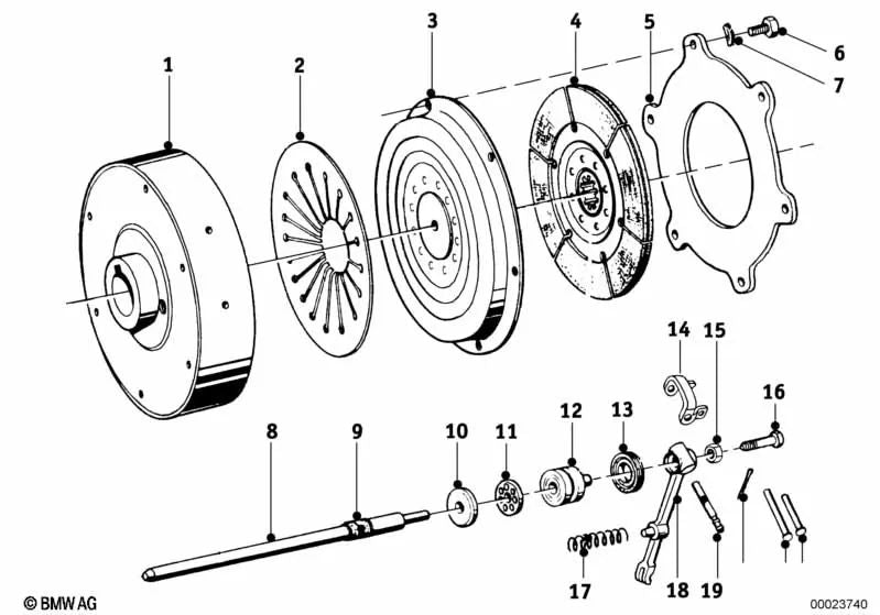 Perno para varios modelos/series de BMW (OEM 21521080130). Original BMW.
