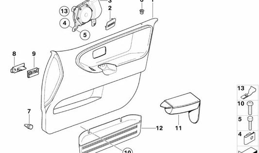 Panel interior puerta delantera izquierda OEM 51418242091 para BMW E36 316i (todos los modelos compatibles). Recambio original BMW.