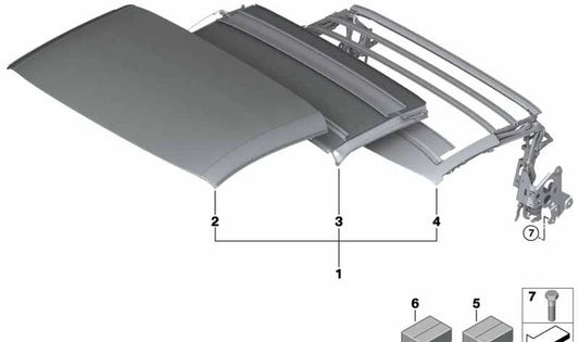 Deckenabdeckungsreparaturkit für BMW I I15 (OEM 54348495139). Original BMW