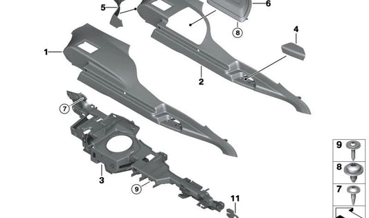 Soporte de sensor OEM 51477399790 para BMW F34 y F34N. Original BMW.