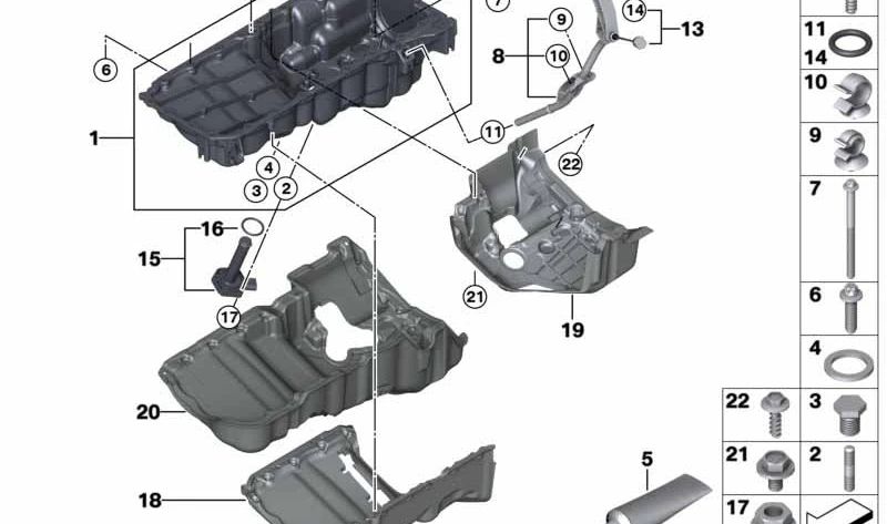 Varilla de nivel de aceite OEM 11438507303 para BMW F32, F33, F34, F36. Original BMW.