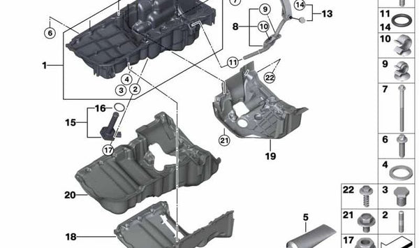 Varilla de nivel de aceite OEM 11438507303 para BMW F32, F33, F34, F36. Original BMW.