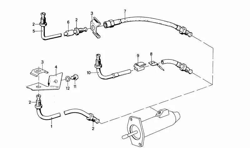Tubo di pressione della frizione per diversi modelli/serie BMW (OEM 21521114542). BMW originale