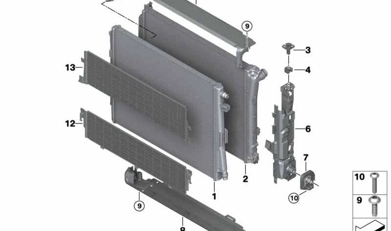 Lower cover for BMW 2 Series G87, 3 Series G80, G81, 4 Series G82, G83 (OEM 17118095290). Original BMW
