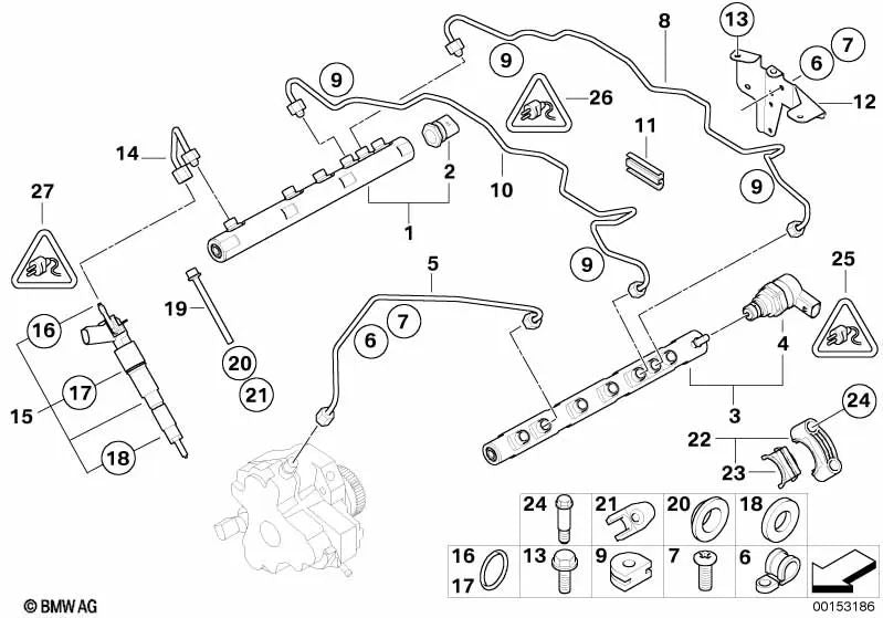 BMW E65 Sensor de pressão (OEM 13537794758). BMW original