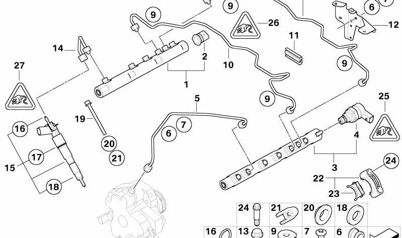 Injector for BMW E65 (OEM 13537792097). Original BMW