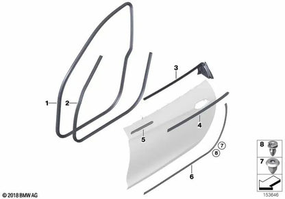 Junta de puerta derecha para BMW Z4 E89 (OEM 51767046102). Original BMW