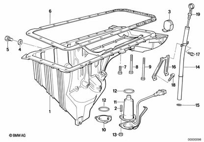 Vite esagonale per BMW 3 E21 Series, E30, E36, Serie 5 E12, E28, E34, E39, Serie 7 E32, E38, Serie 8 E31, X5 E53 (OEM 07119902994). BMW originale.