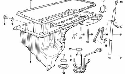 Sensor de nivel de aceite OEM 12611748193 para BMW E34. Pieza original BMW.