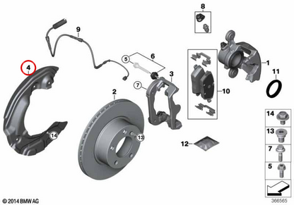 OMPoolves freno destro OEM 34106762852 per BMW E81, E82, E87, E88, E90, E91, E92, E93, E89. BMW originale.