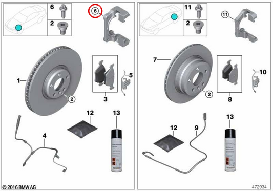 TORX M14X1.5x44 OEM 34106788419 für BMW E81, E82, E87, E88, E90, E91, E92, E93, F10, F11, F11, F30, F32, X1 E84, X3 F25, X5 E70, X6 E71. Original BMW.