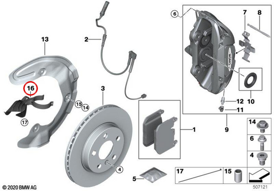 Chapa di condotto d'aria sinistra OEM 34108834497 per MINI F56 JCW, F56 JCW GP. Originale MINI.