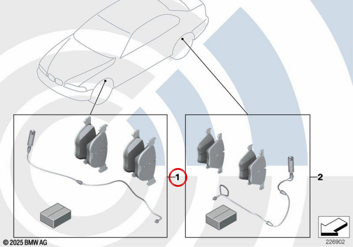 Bremspillen mit OEM -Sensor 34112157586 für BMW E39. Original BMW.