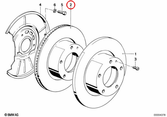Belüftete Bremsscheibe OEM 34112227738 für BMW E36 und Z3. Original BMW.