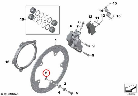 Anilha de encosto OEM 34117670217 para motos BMW R850R, R1150R, R1150RT, R1100S, K1200RS, K1200LT... e mais. BMW Motorrad Original.