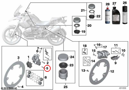 Vis ISA OEM 34117713338 pour motos BMW R1200GS, K1200S, C650GT... et plus. BMW Motorrad d'origine.