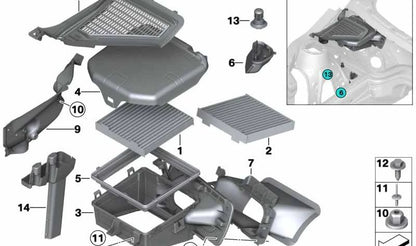 Tapa derecha OEM 64319184005 para BMW X3 F25 y X4 F26. Pieza original BMW.
