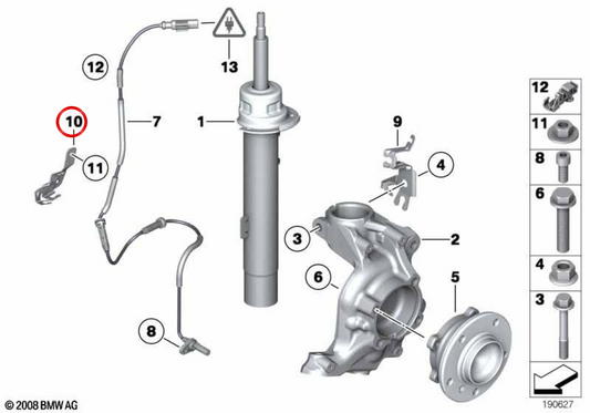 Suporte de tubo direito ABS/BVA/VDC OEM 34206784622 para BMW E89. BMW genuíno.