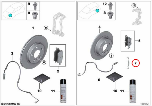 OEM design clip 34206884624 for BMW G11, G12. Original BMW.