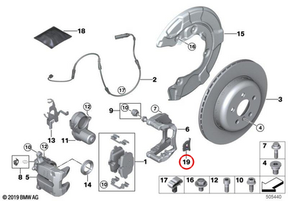 Embellecedor con logo M OEM 34206894216 para BMW. Original BMW.
