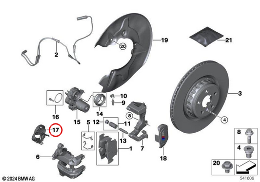 Kit de reparo de guia de cabo esquerdo OEM 34208843097 para BMW G45, G09. BMW genuíno.
