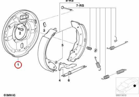 Supporto morsetto freno a destra OEM 34211160834 per BMW E36. BMW originale.