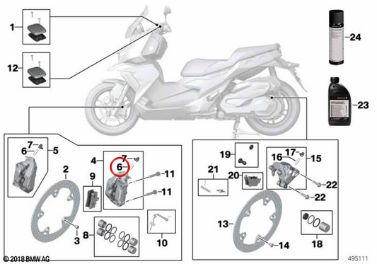 Tüllenentlüftungsschraube Bremse M8 OEM 34211690704 für BMW Motorrad CE 04, C 400 GT, C 400 X... und mehr. Original BMW Motorrad