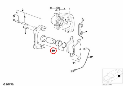 Scheda impostata per il morsetto del freno OEM 34216753682 per BMW E82, E46, E90, E92, E93, E60, E61, E63, E64, E65, E66, E85, E86. BMW originale.