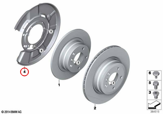 Figure Frein OEM droit 34216787322 pour BMW X1 E84. Pièce BMW originale.