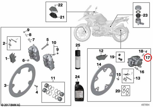 Vis de ventilation OEM 34218535153 pour BMW Motorrad R1200GS, R1250GS, R18, R18 Classic... et plus encore. BMW Motorrad d'origine.
