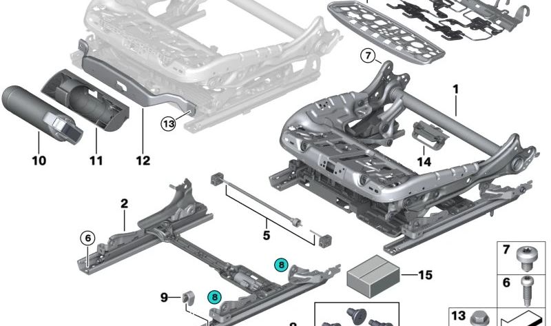 Juego de Tornillos para BMW Serie 5 F07, F10, F11, F18, F90, G30, G31, G38, Serie 6 G32, Serie 7 G11, G12, i I20, X5 F15, F85, G05, X6 F16, F86, G06, X7 G07 (OEM 52107474985). Original BMW.