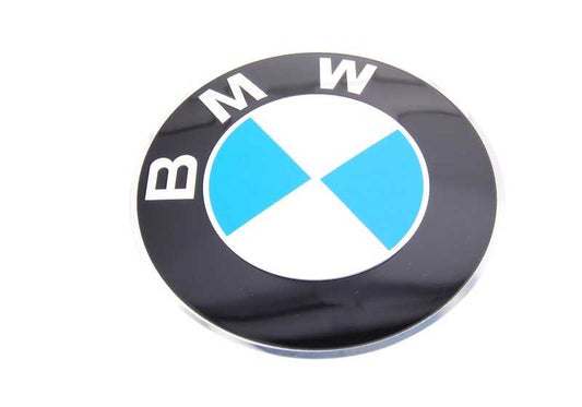 Emblema BMW 70mm con adhesivo OEM 36136758569 para BMW E30, E36, E46, E90, E91, E92, E93, E28, E34, E39, E60, E24, E63, E64, E23, E32, E38, E65, E66, E31, E53, Z1, Z3, E85, E86. Original BMW.