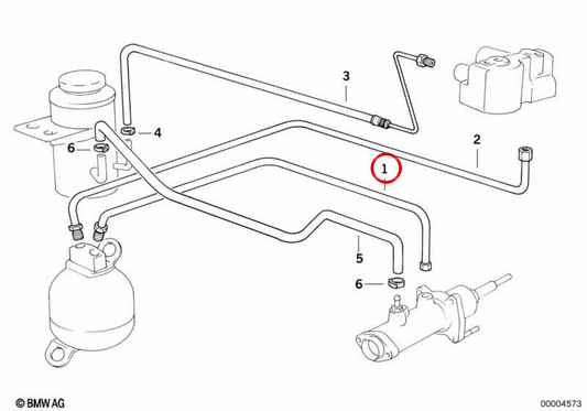 Latiguillo de freno OEM 34301159751 para BMW E31. Original BMW.