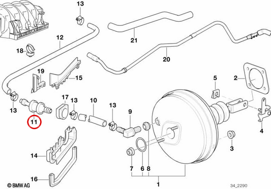 OEM 34301164910 Anti -Repell -Ventil für BMW E38. Original BMW.