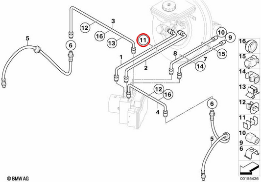 Separador de sensor ABS OEM 34306776833 para BMW F45, F46, F48, F39 y MINI F55, F56, R56, R59, R57, R55, R60, R58, R61. Original BMW y MINI.