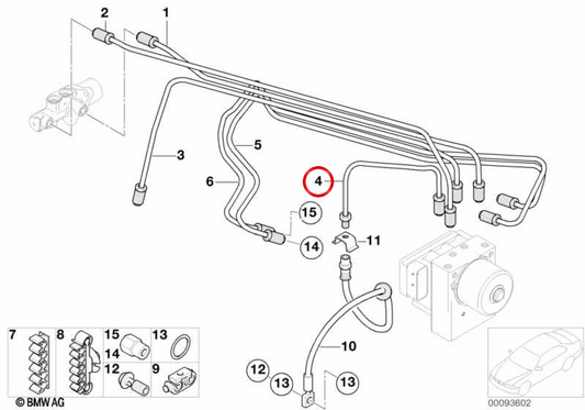 OEM-Hinterradbremsleitung 34306779189 für MINI R50, R53, R52... und mehr. Originaler MINI.
