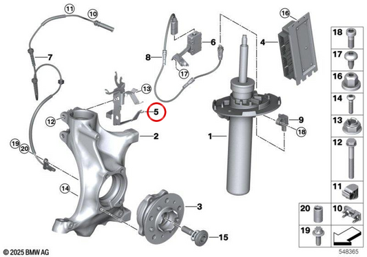 Support droit OEM 34308094234 pour BMW G80, G81, G82, G83. BMW d'origine.