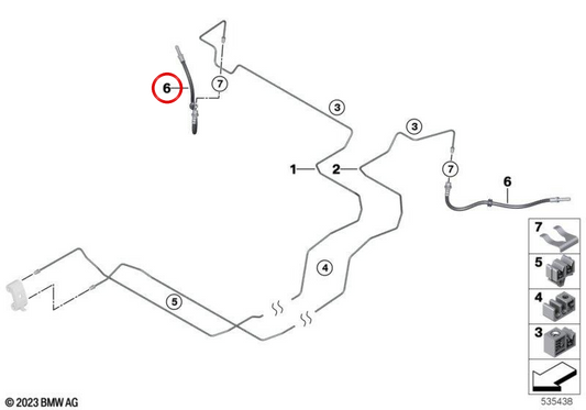 Tubo flexible de freno trasero OEM 34308867814 para MINI Cooper J01, JCW E, Aceman J05. Original MINI.