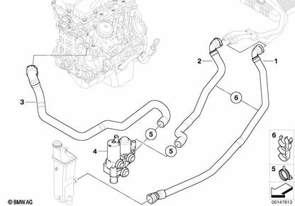 Tubo del Radiador al Depósito de Expansión para BMW E83, E83N (OEM 64213400417). Original BMW.