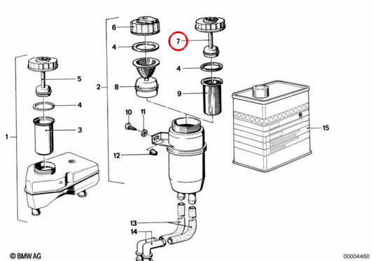 Brake valve with OEM warning switch 34321122045 for BMW E12, E24, E23. Original BMW.