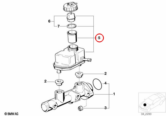 Tanque de expansão OEM 17111436381 para BMW E39, E38. BMW genuíno.