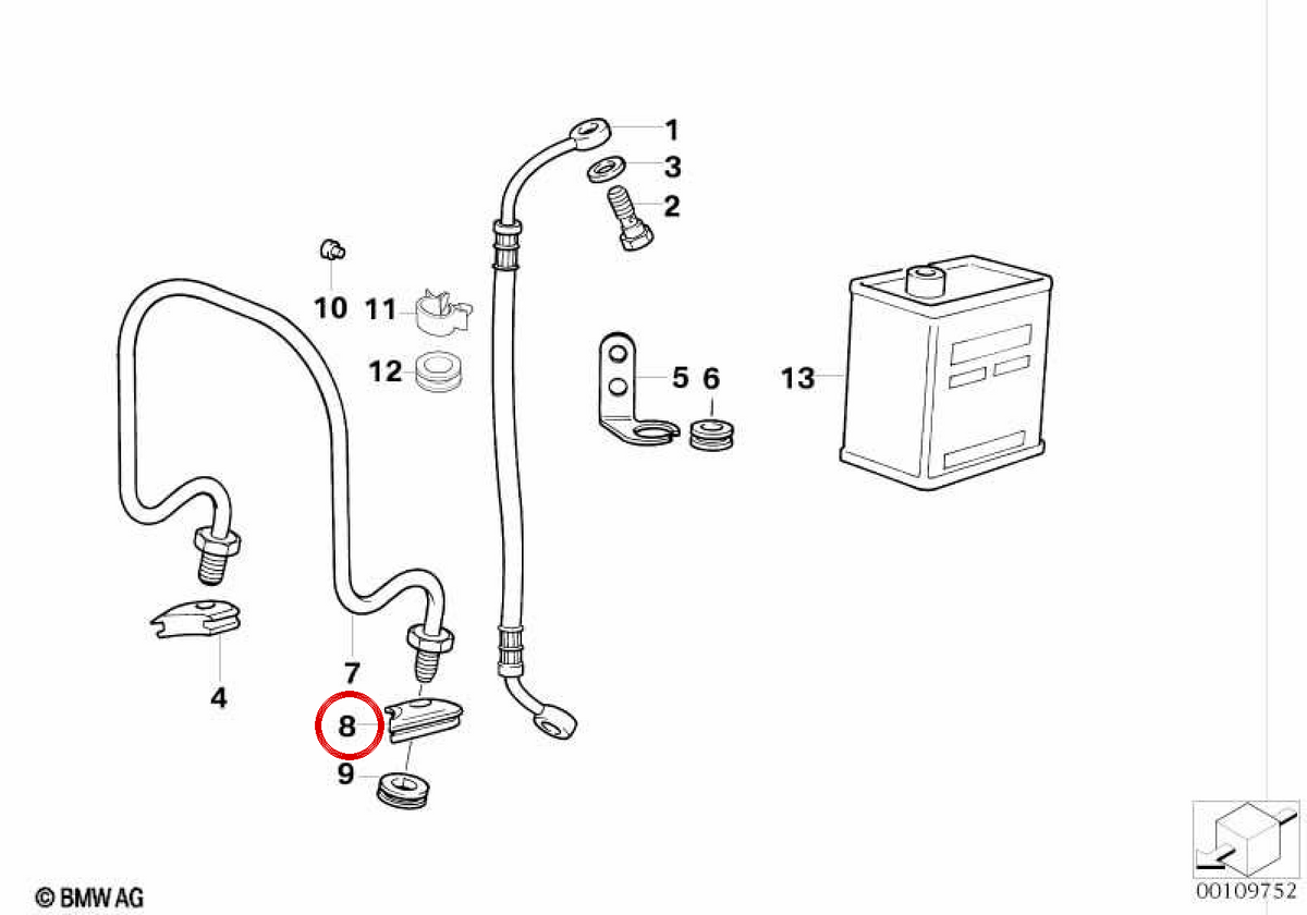 ** Bucha esquerda OEM 34322312695 para BMW E32, E34, E36, E38, E39, Z3. BMW original.**