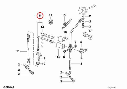 Cable de unión freno delantero ABS OEM 34322331065 para motos BMW R 850 RT y R 1100 RT Original BMW Motorrad