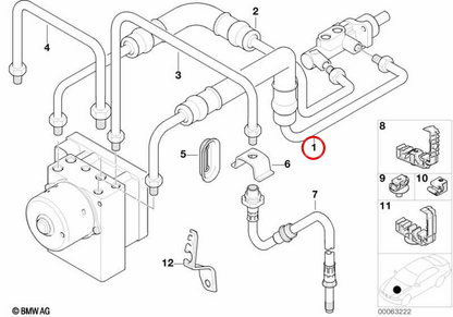 BMW Pipe 3 E46, X5 E53 (OEM 34326752166). BMW originale