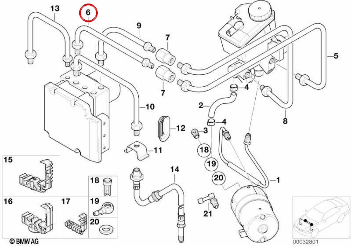 BMW Pipe 3 E46 (OEM 34326754954). BMW d'origine