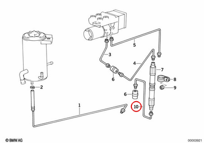 Mangueira de freio OEM 34326755563 para BMW E21, E12, E28, E34, E24, E32, E38, Z1. BMW genuíno.