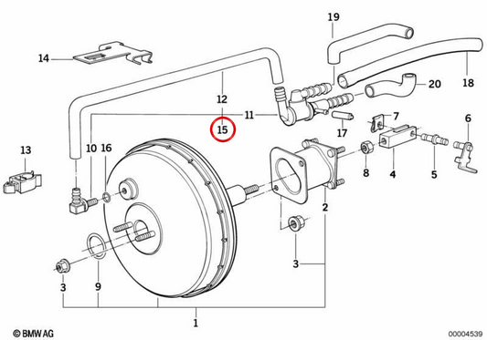 OEM -Vakuumrohr 3431162032 für BMW E34. Original BMW.