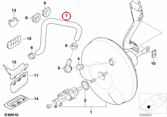 Tuyau de frein OEM 3431165506 pour BMW E46. BMW d'origine.